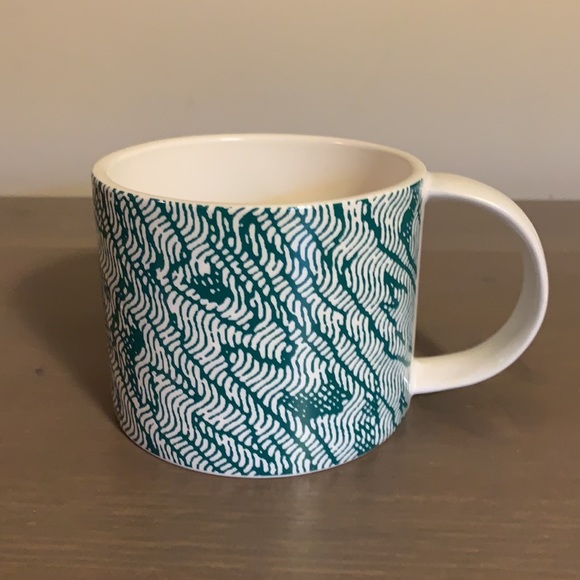 Kate Spade Saturday Teal and White Patterned Mug - Picture 2 of 8